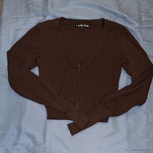 I.AM.GIA Deep Brown V-Neck Sweater
